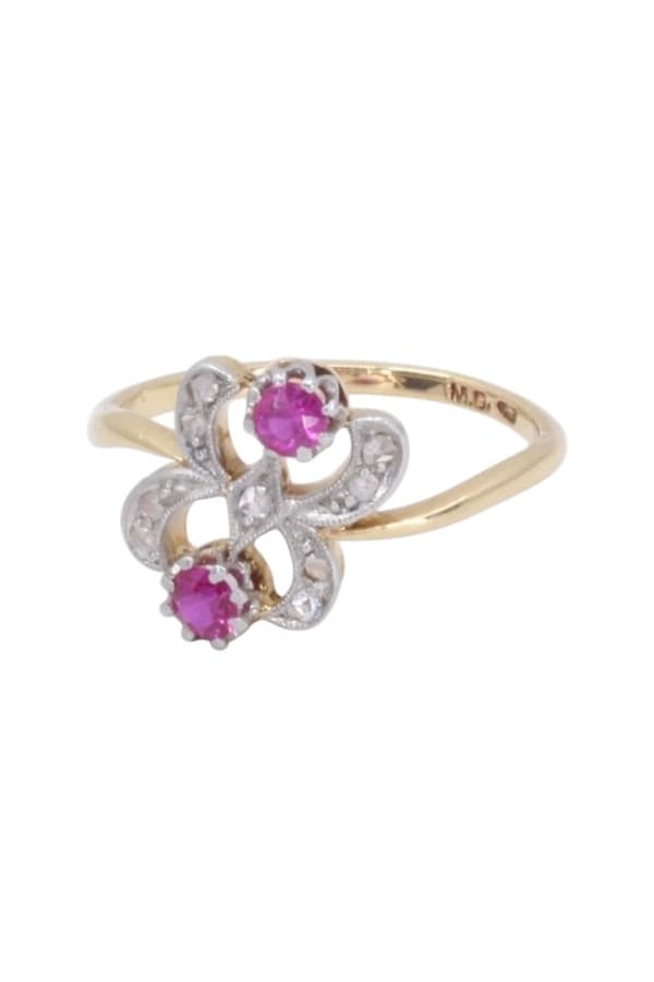 Bague Art-Nouveau Rubis et Diamants - photo 5