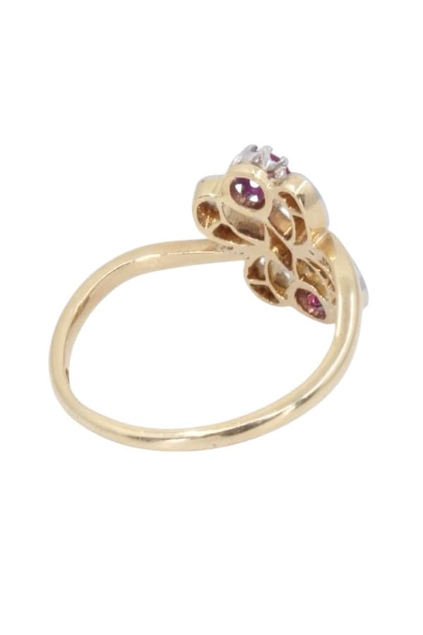 Bague Art-Nouveau Rubis et Diamants - photo 6