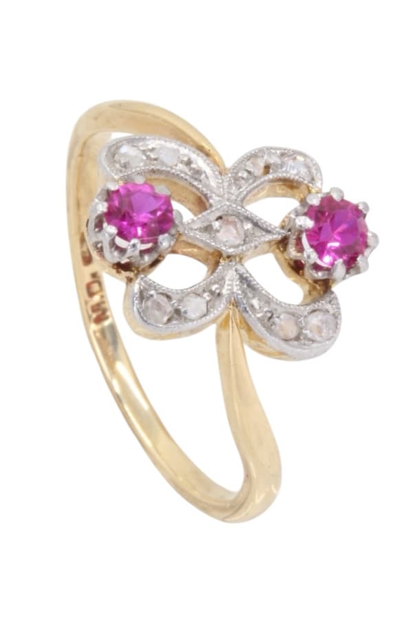Bague Art-Nouveau Rubis et Diamants - photo 4