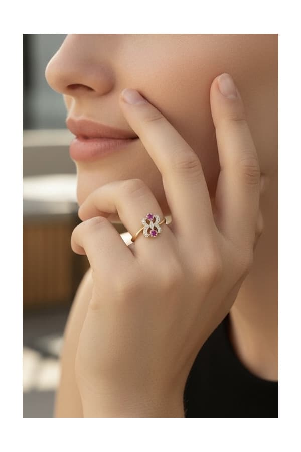 Bague Art-Nouveau Rubis et Diamants - photo 2