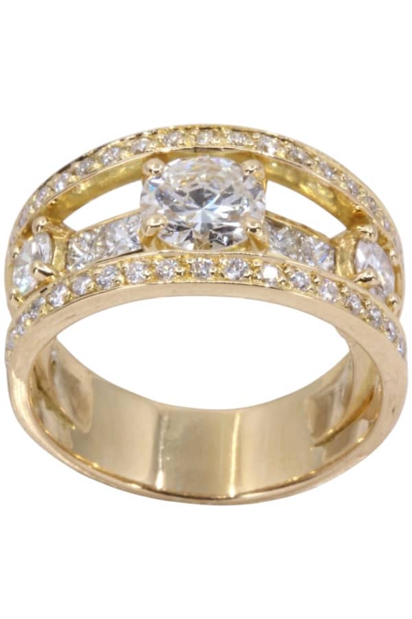 BAGUE MODERNE DIAMANTS, photo 2 sur 3