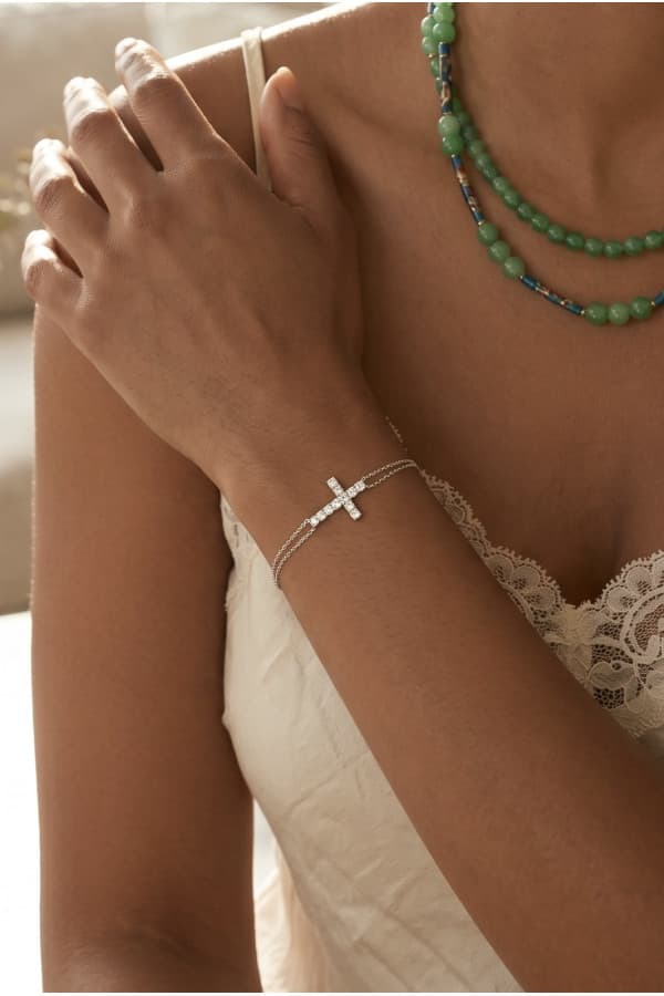 Bracelet Croix Diamants - photo 2