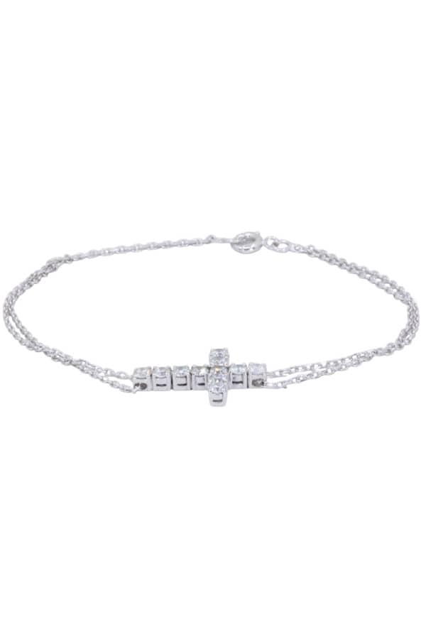BRACELET CROIX DIAMANTS, photo 2 sur 3