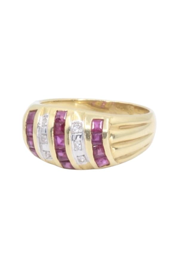 Bague Moderne Rubis Calibrés et Diamants - photo 5