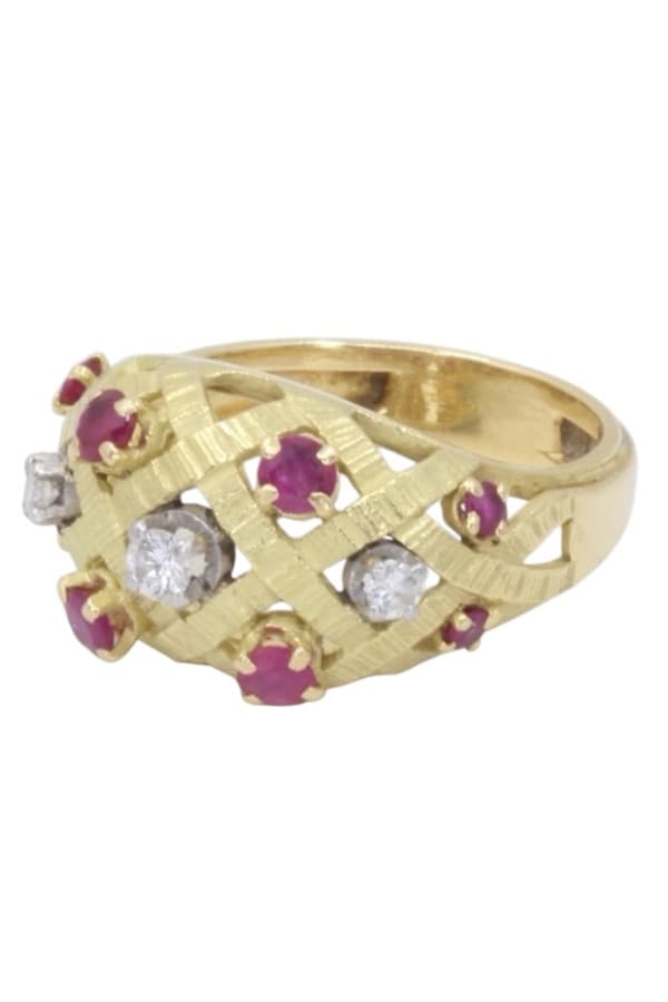 Bague Boule Rubis et Diamants - photo 5
