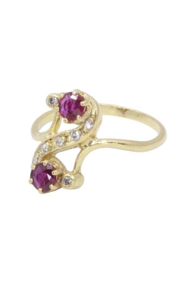 Bague Toi et Moi Rubis Diamants - photo 5