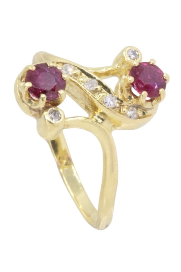 Bague Toi et Moi Rubis Diamants - photo 4