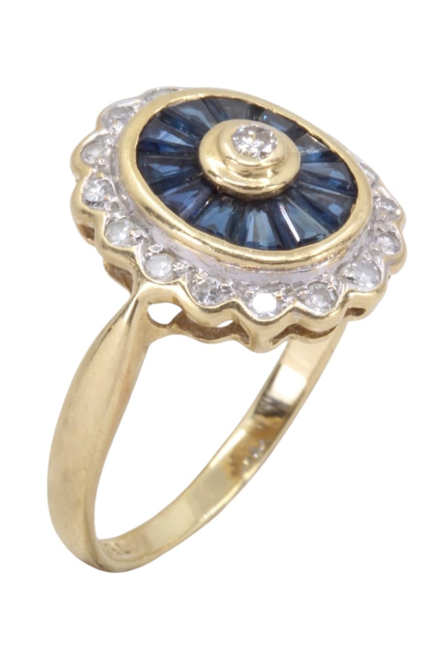 Bague Style Art-Déco Saphirs et Diamants - photo 3