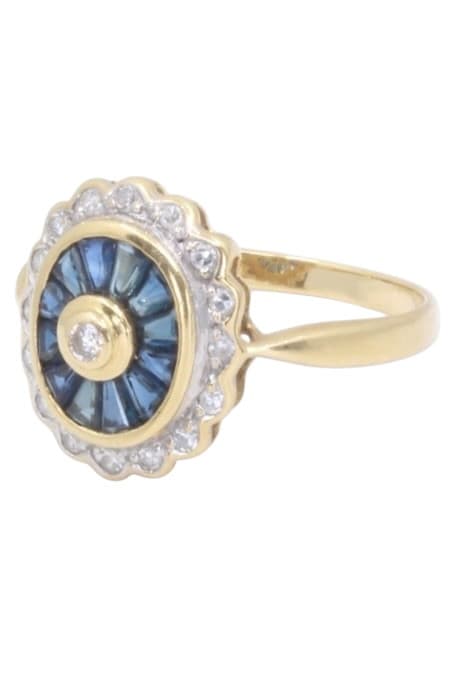 Bague Style Art-Déco Saphirs et Diamants - photo 5