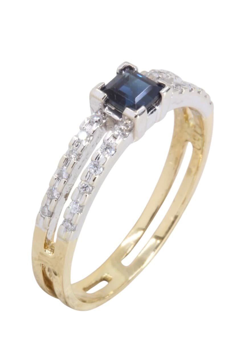 Bague 2 Ors Saphir et Diamants - photo 3
