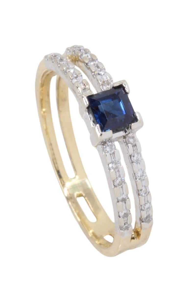Bague 2 Ors Saphir et Diamants - photo 4
