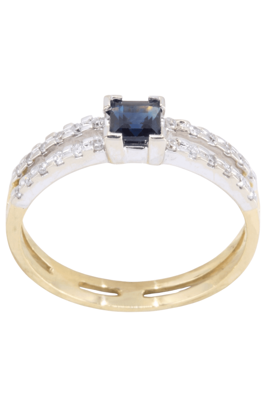 Bague 2 Ors Saphir et Diamants