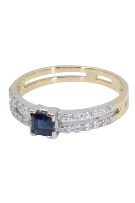 Bague 2 Ors Saphir et Diamants - photo 5