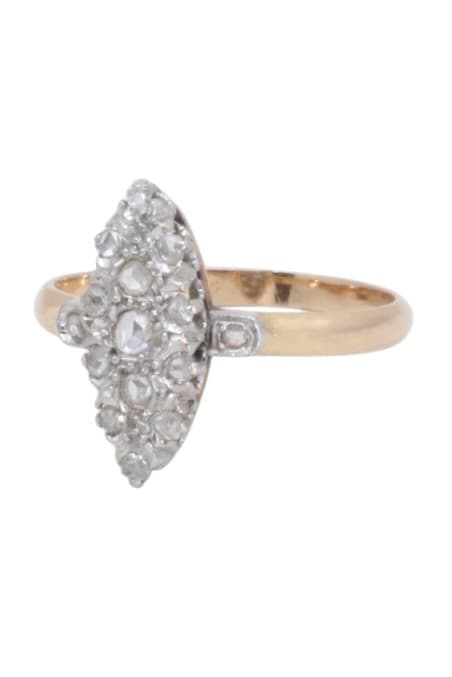 Bague Marquise Ancienne Diamants - photo 5