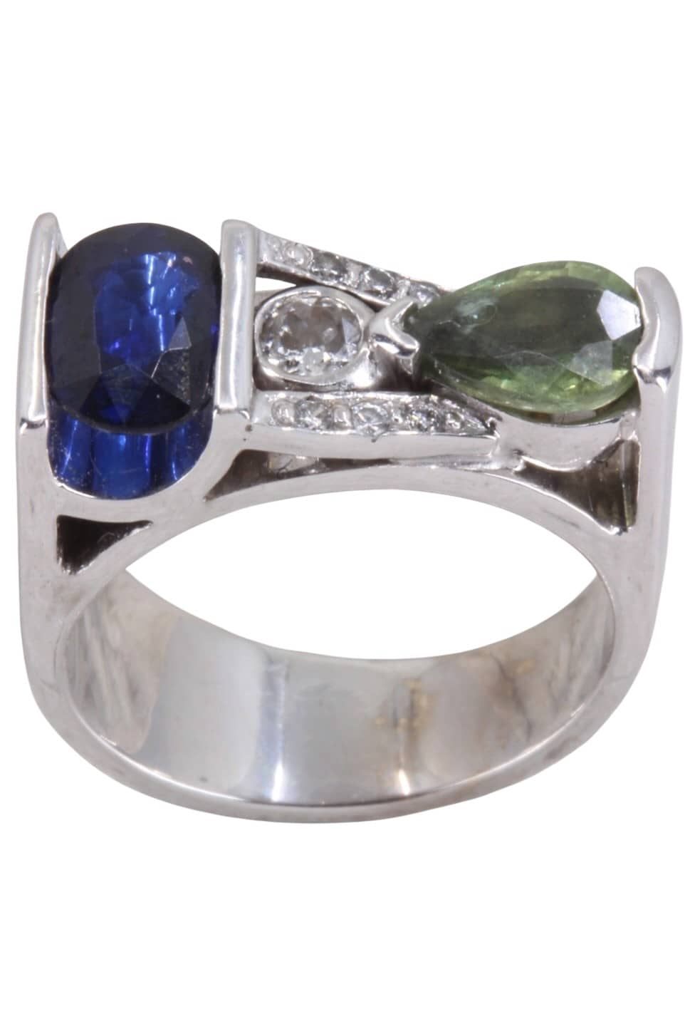BAGUE SAPHIRS ET DIAMANTS, photo 2 sur 3