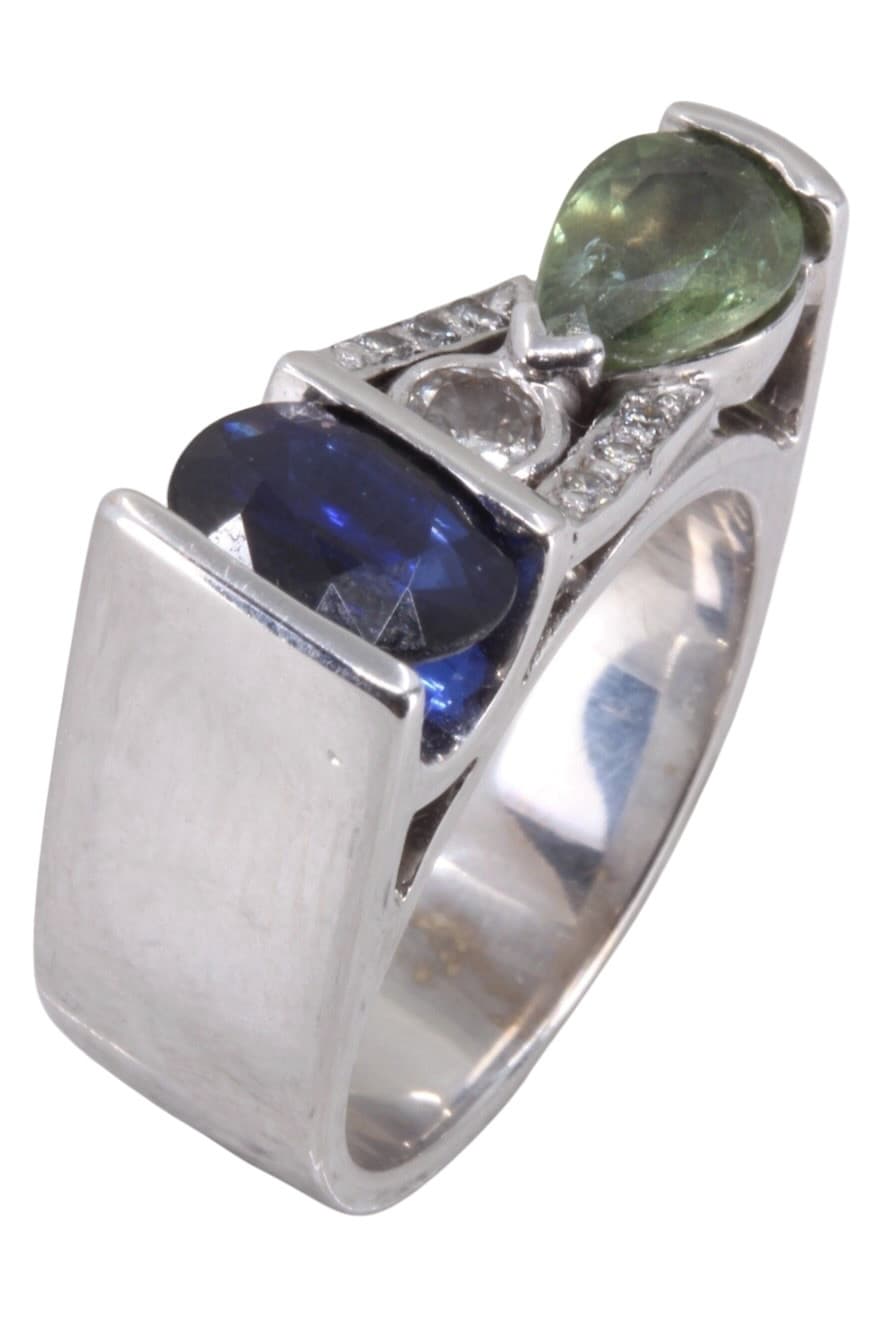 Bague Saphirs et Diamants - photo 2