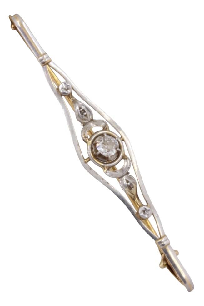 BROCHE ANCIENNE DIAMANTS, photo 2 sur 3