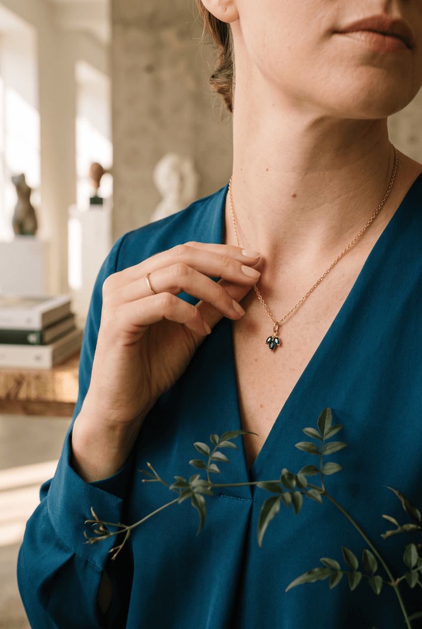 Pendentif Saphir Moderne - photo 2