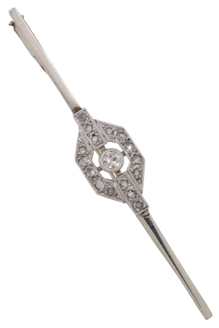 BROCHE BARRETTE DIAMANTS, photo 2 sur 3