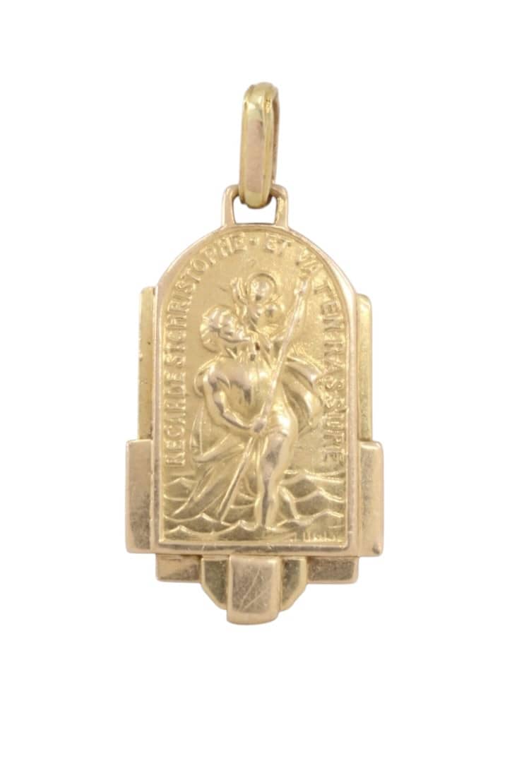 MÉDAILLE SAINT CHRISTOPHE ART DÉCO, photo 2 sur 3