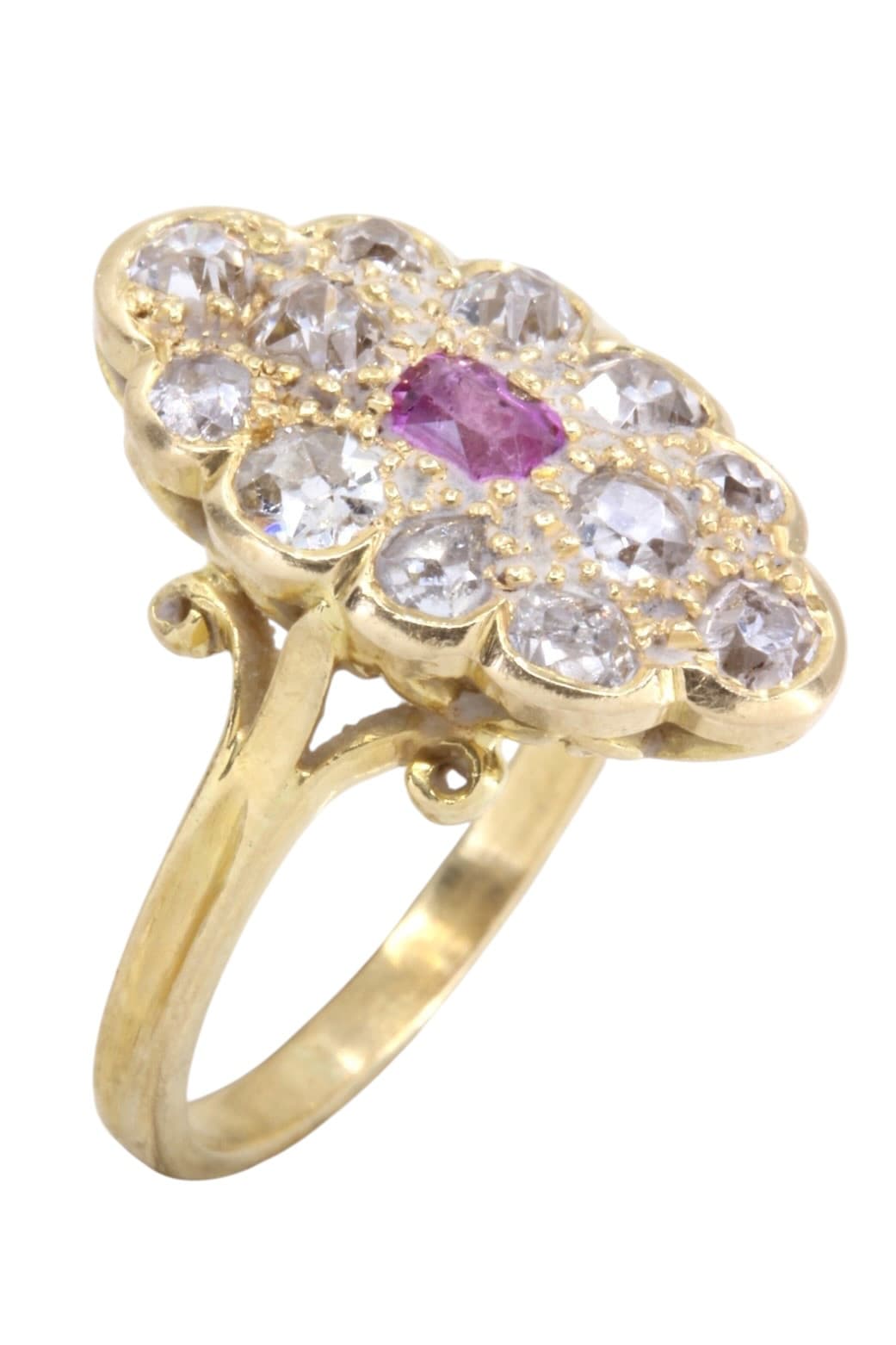 Bague Marquise Rubis et Diamants - photo 3