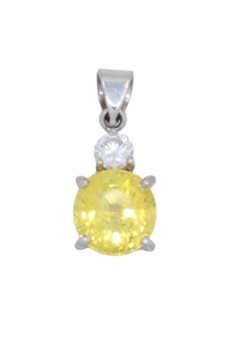 Pendentif Saphir Jaune et Diamant